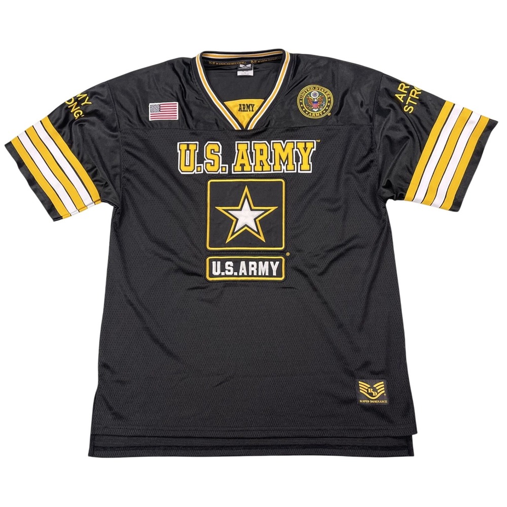 US Army Football Jersey Mens Large Rapid Dominance Military Black Army Strong